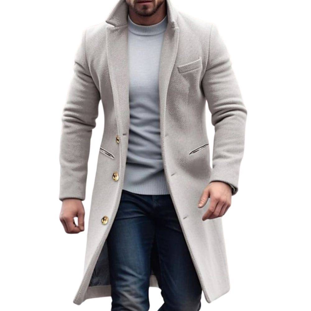 Jasper Men’s Trench Jacket – Lightweight Wool-Blend Coat with Tailored Fit