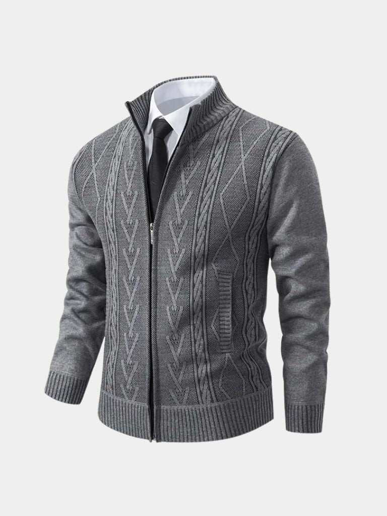Adrian Men’s Cashmere Sweater – Luxurious Knit Zip Up Cardigan