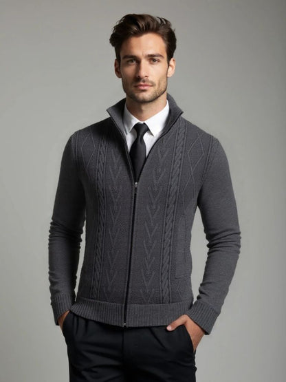 Adrian Men’s Cashmere Sweater – Luxurious Knit with Cross & Crown Design for Autumn