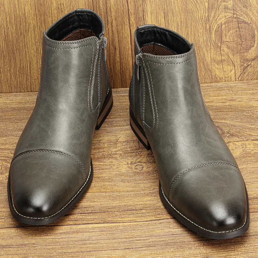 Marriot Men’s Chelsea Boots – Leather Chelsea Boots with Side Zip