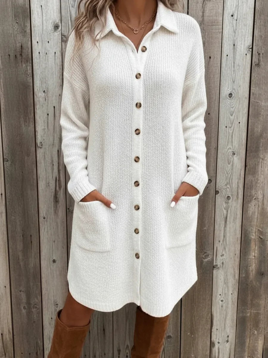 Giulia Women’s Knit Sweater Dress – Soft Cotton Blend Midi Dress