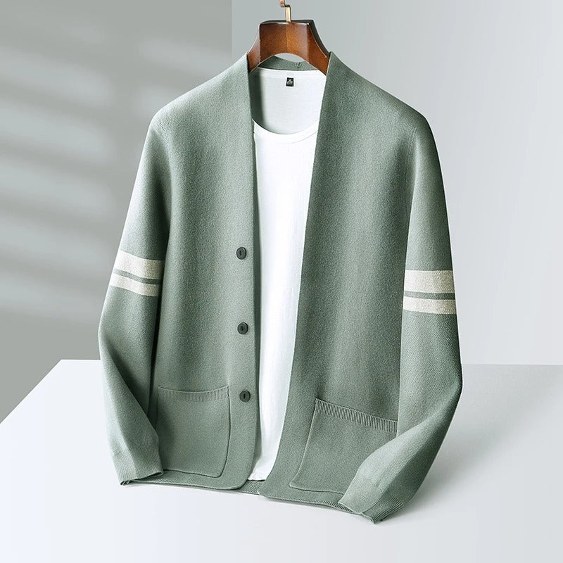 Lorenzo Men’s Merino Wool Cardigan – Lightweight Button-Up Knit Cardigan