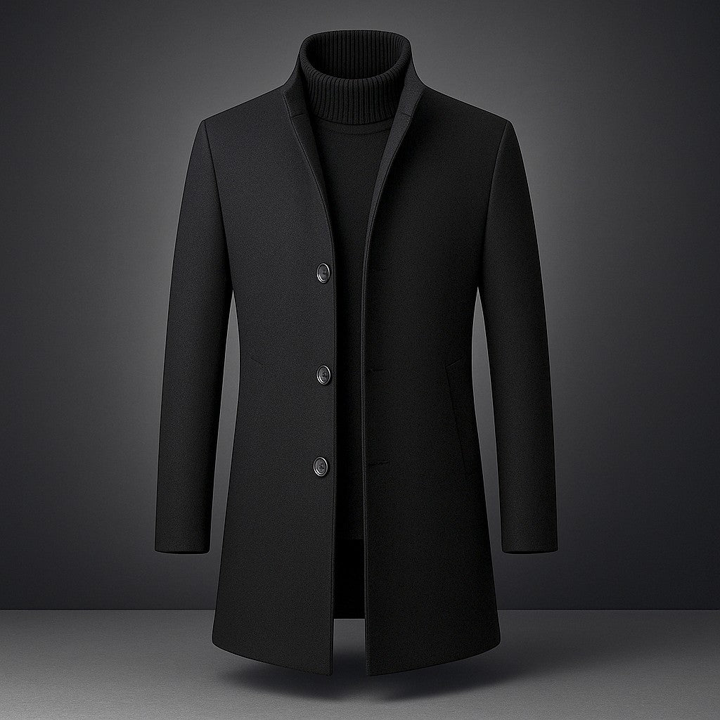 Harlemont Men’s Wool Blend Coat – Premium Handcrafted Winter Overcoat
