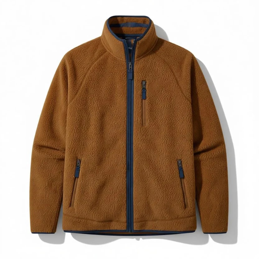 Luigi Men’s Fleece Jacket – High-Pile Sherpa Jacket