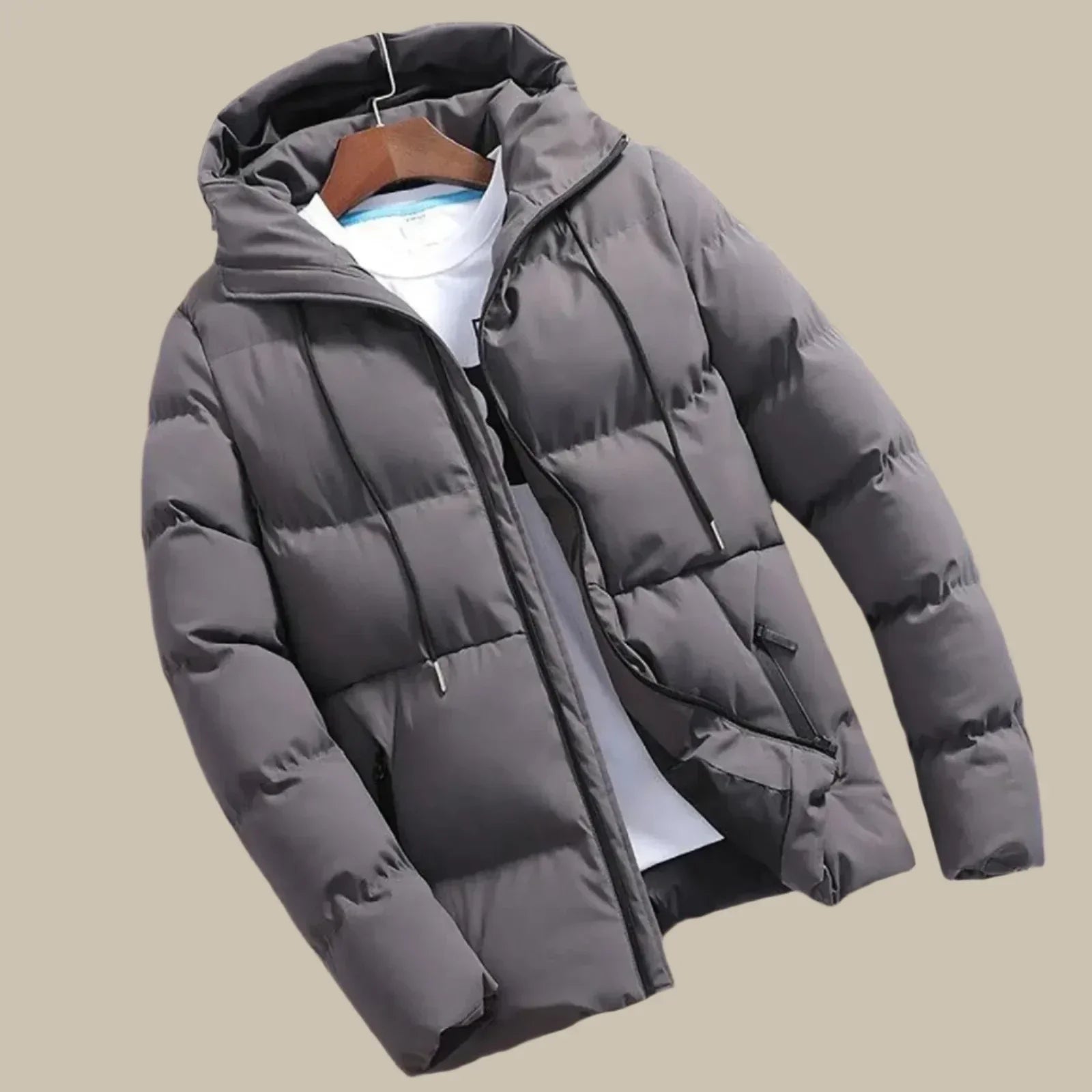 Soren Men’s Quilted Jacket – Hooded Winter Coat for Casual Wear