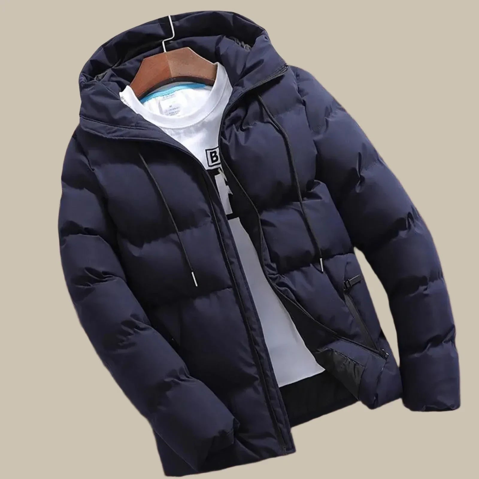 Soren Men’s Quilted Jacket – Hooded Winter Coat for Casual Wear