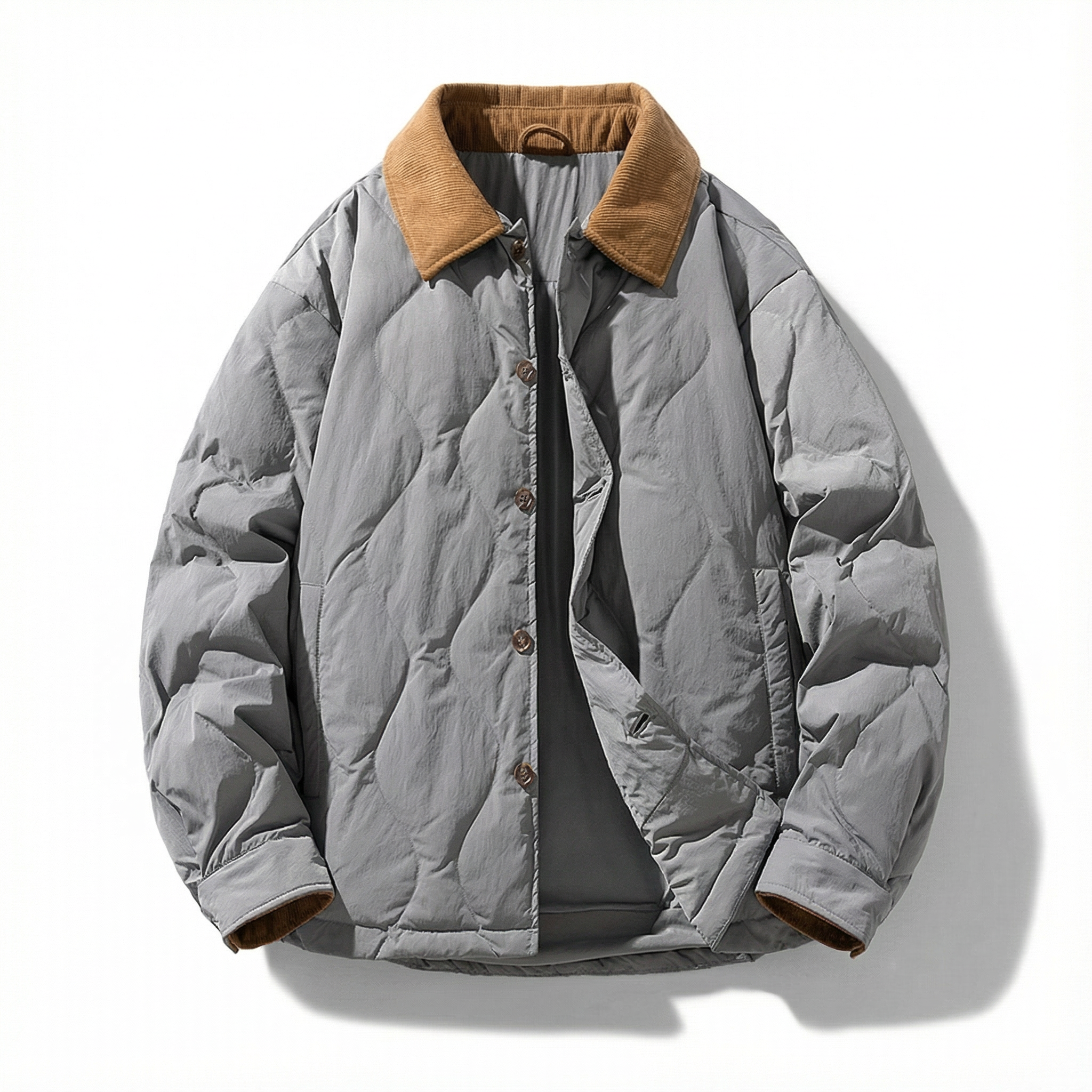 Randy Men’s Quilted Jacket – Thick Cotton Shell Winter Jacket