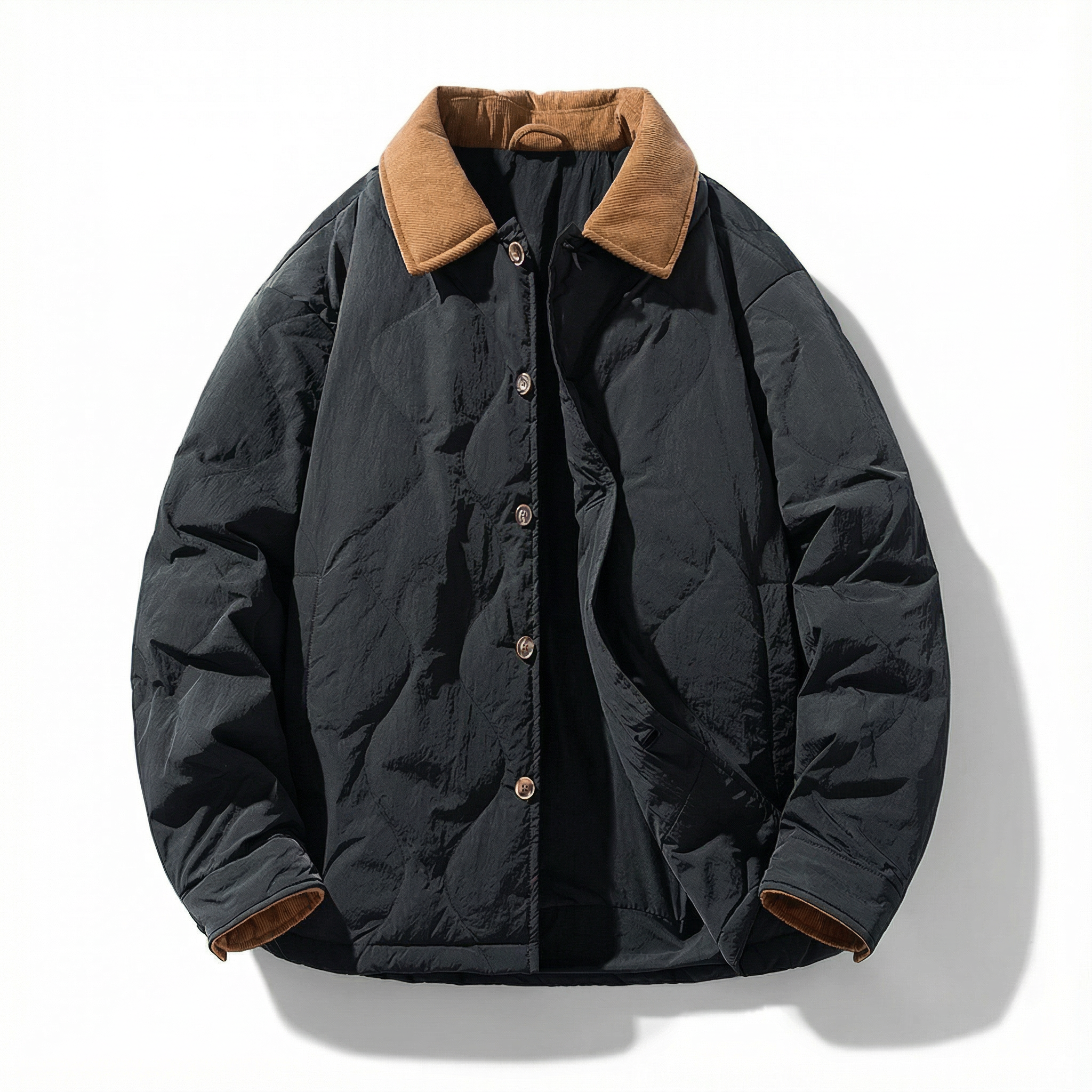 Randy Men’s Quilted Jacket – Thick Cotton Shell Winter Jacket