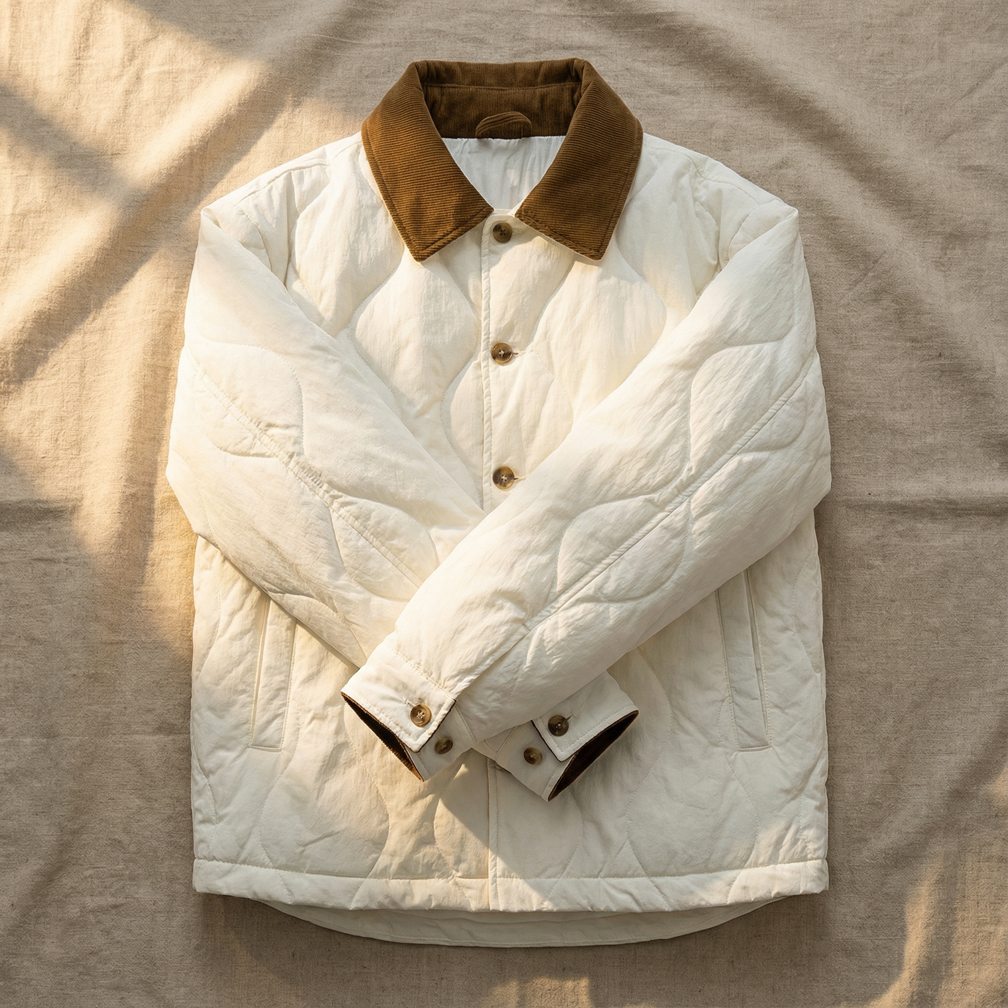 Randy Men’s Quilted Jacket – Thick Cotton Shell Winter Jacket