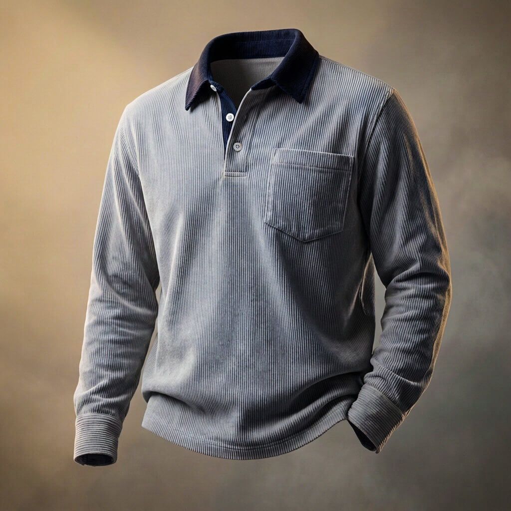 Liam Men’s Corduroy Long-Sleeve Polo