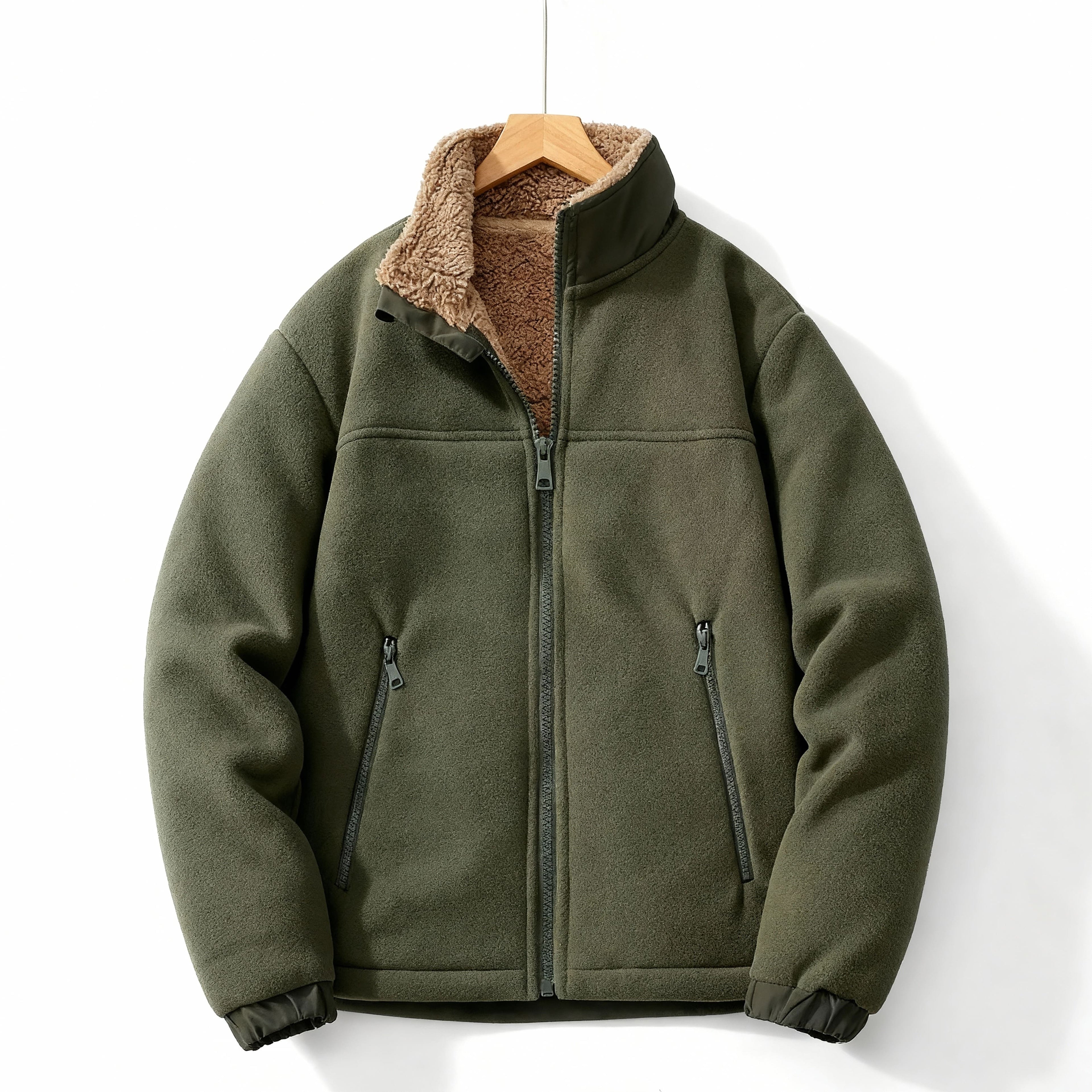 Antonio Men’s Wool Fleece Jacket – Soft Lined Structured Fit Jacket