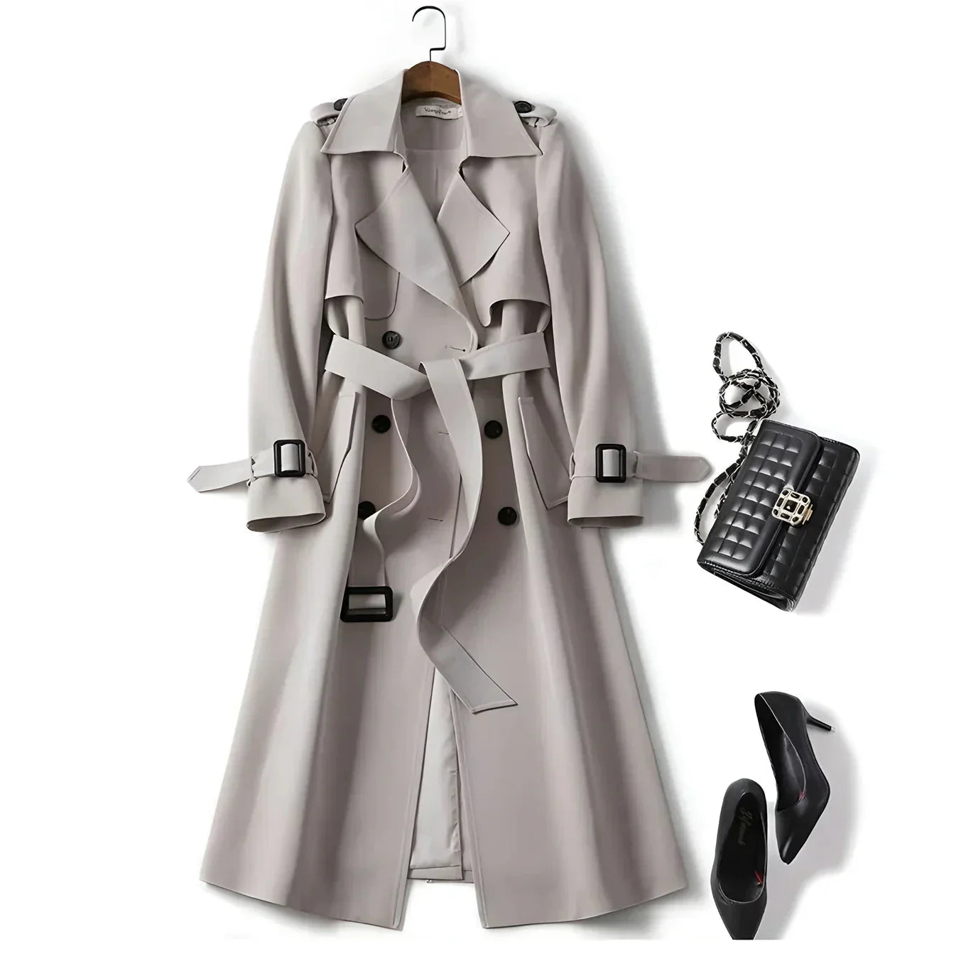 Adelina Women’s Trench Coat – Tailored Water-Resistant Mid-Length Outerwear