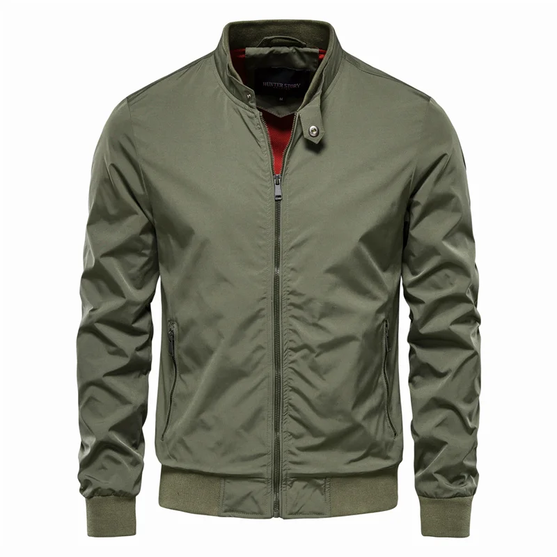 Auckland Stand Collar Men’s Bomber Jacket – Lightweight Weather-Resistant Jacket