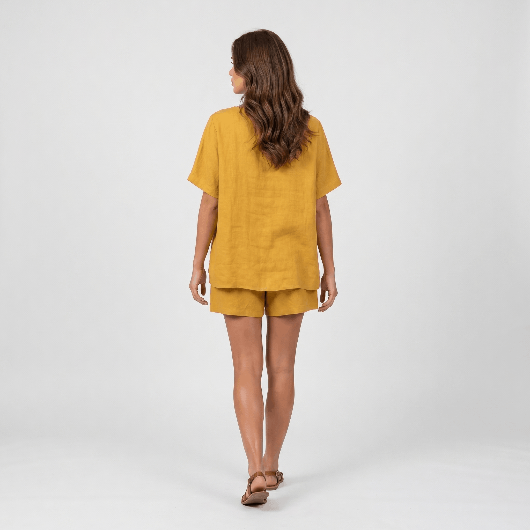 Adelina Cotton Linen Blend Two-Piece Co-Ord Set – Relaxed Pull-On Wide-Fit Ensemble
