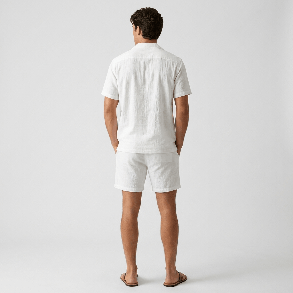 Mason Wrinkled Textured Linen Set – Relaxed Camp Collar Summer Two-Piece Co-Ord