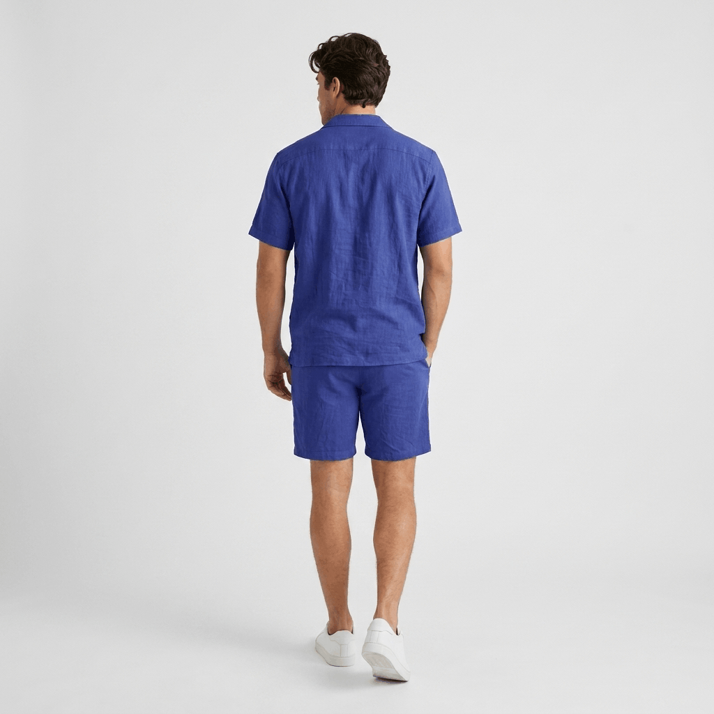 Mason Wrinkled Textured Linen Set – Relaxed Camp Collar Summer Two-Piece Co-Ord