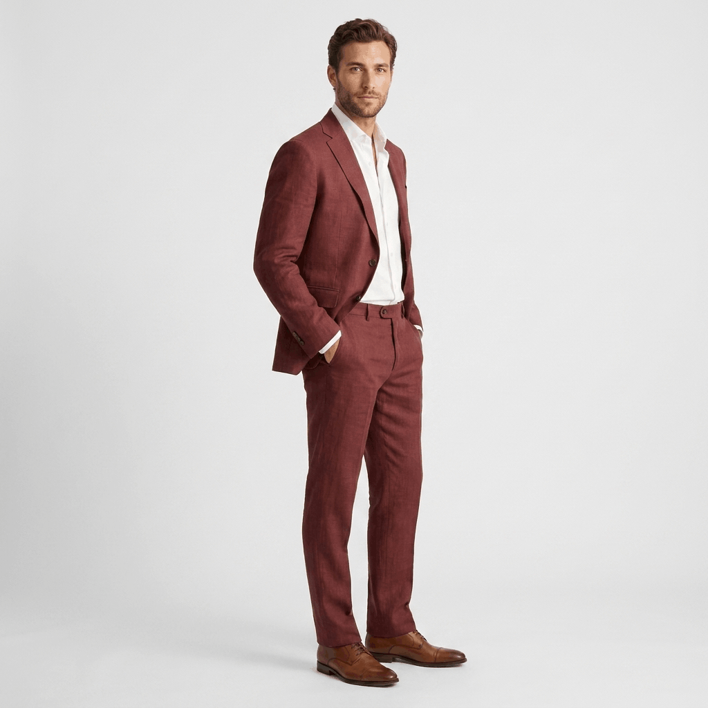 Renato Linen Blend Suit – Tailored Lightweight Smart Two-Piece Set