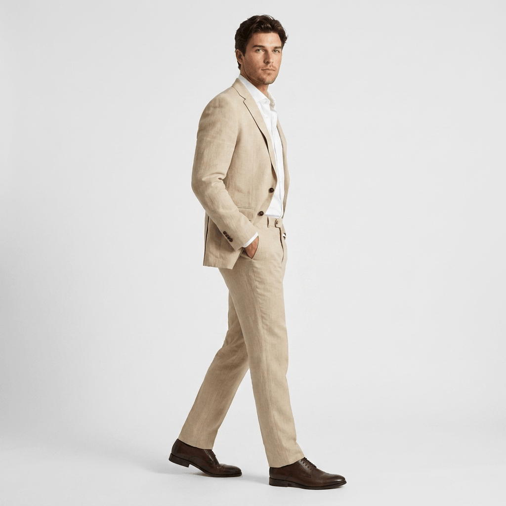 Renato Linen Blend Suit – Tailored Lightweight Smart Two-Piece Set