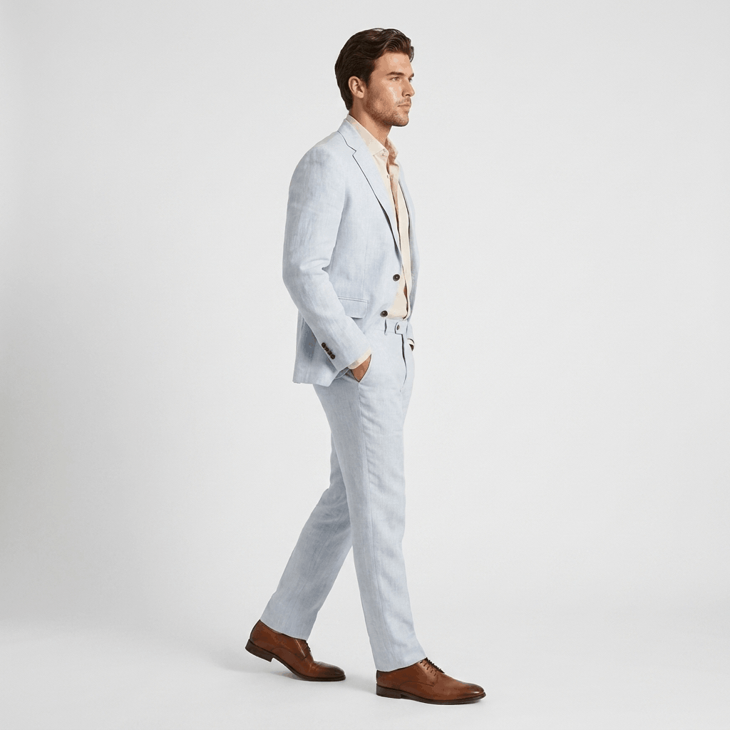 Renato Linen Blend Suit – Tailored Lightweight Smart Two-Piece Set