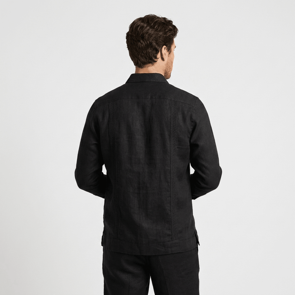 Jayson Linen Blend Guayabera Shirt – Embroidered Smart Casual Button-Up