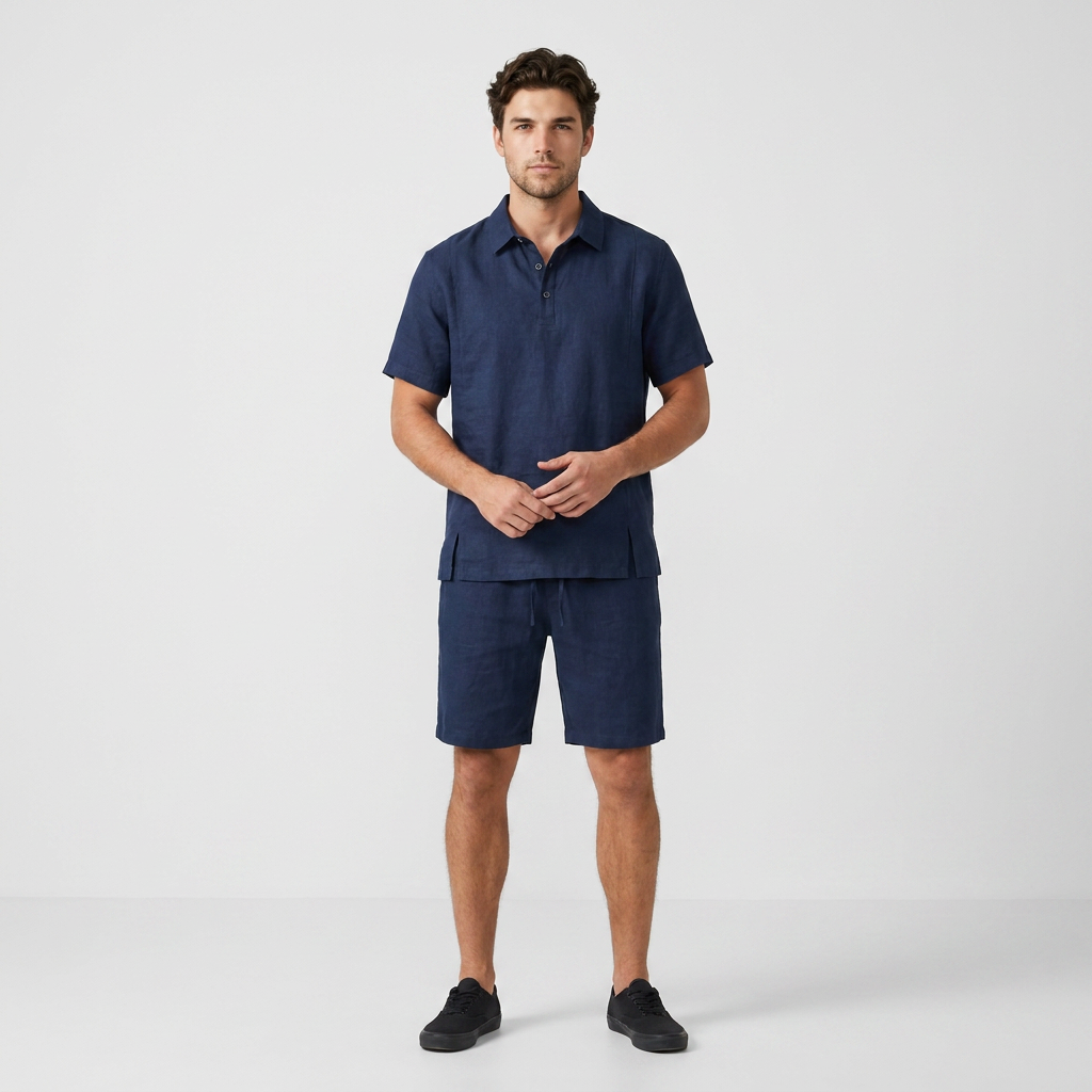 Cedric Resort Polo & Drawstring Shorts Set – Relaxed Summer Co-Ord