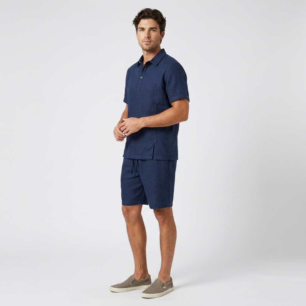 Cedric Resort Polo & Drawstring Shorts Set – Relaxed Summer Co-Ord