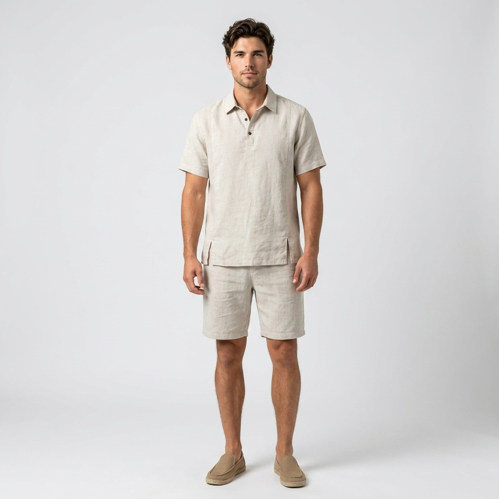 Cedric Resort Polo & Drawstring Shorts Set – Relaxed Summer Co-Ord