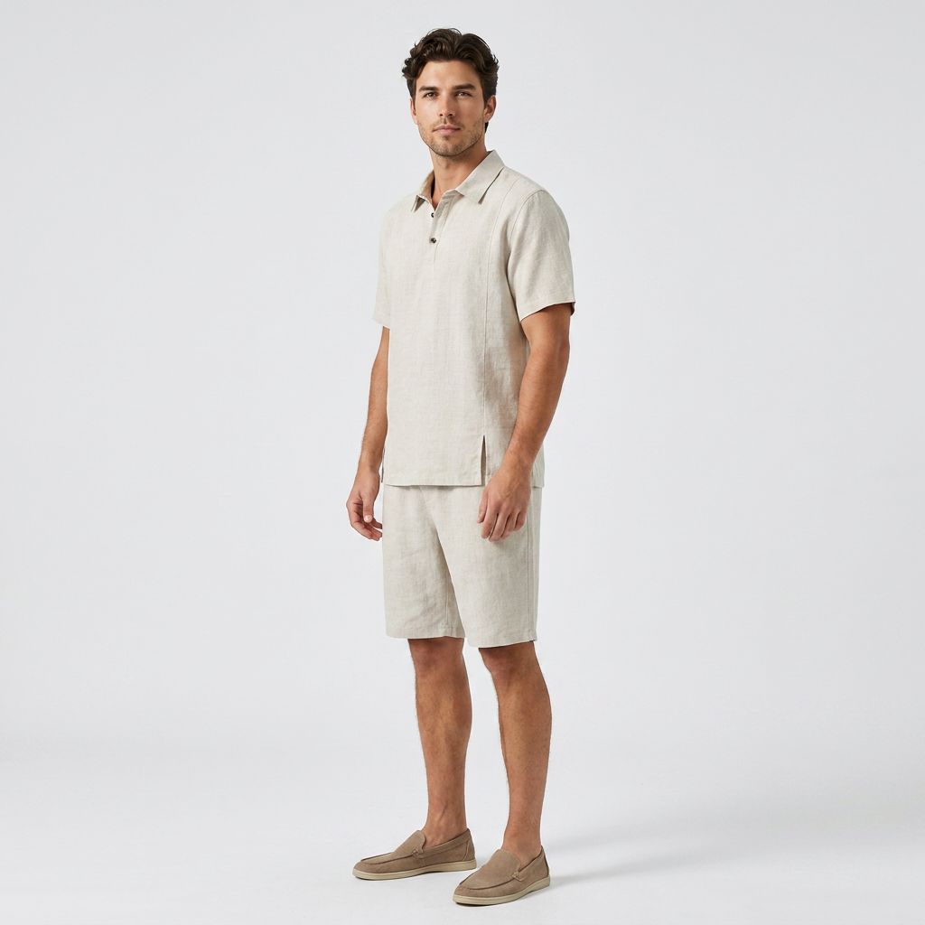 Cedric Resort Polo & Drawstring Shorts Set – Relaxed Summer Co-Ord