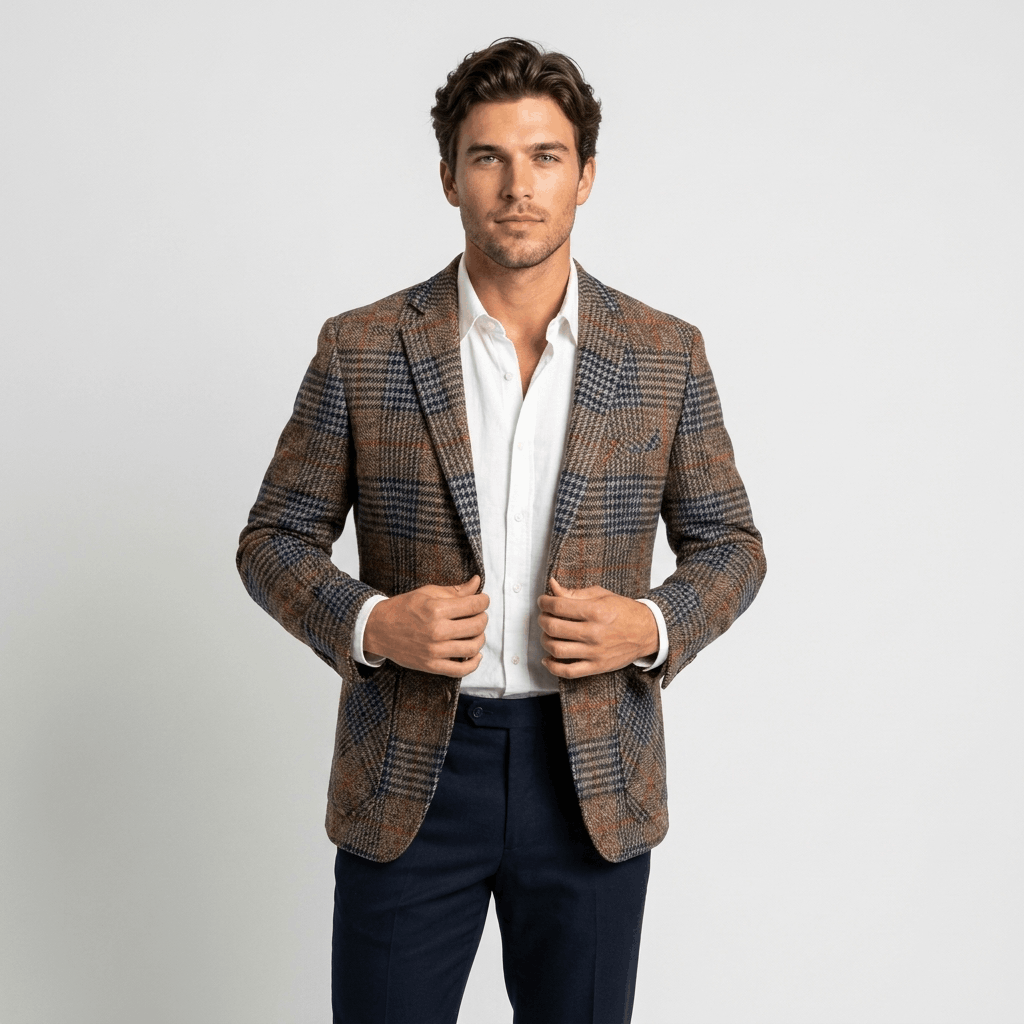 Langston Wool Blend Blazer – Heritage Plaid Tailored Sport Coat