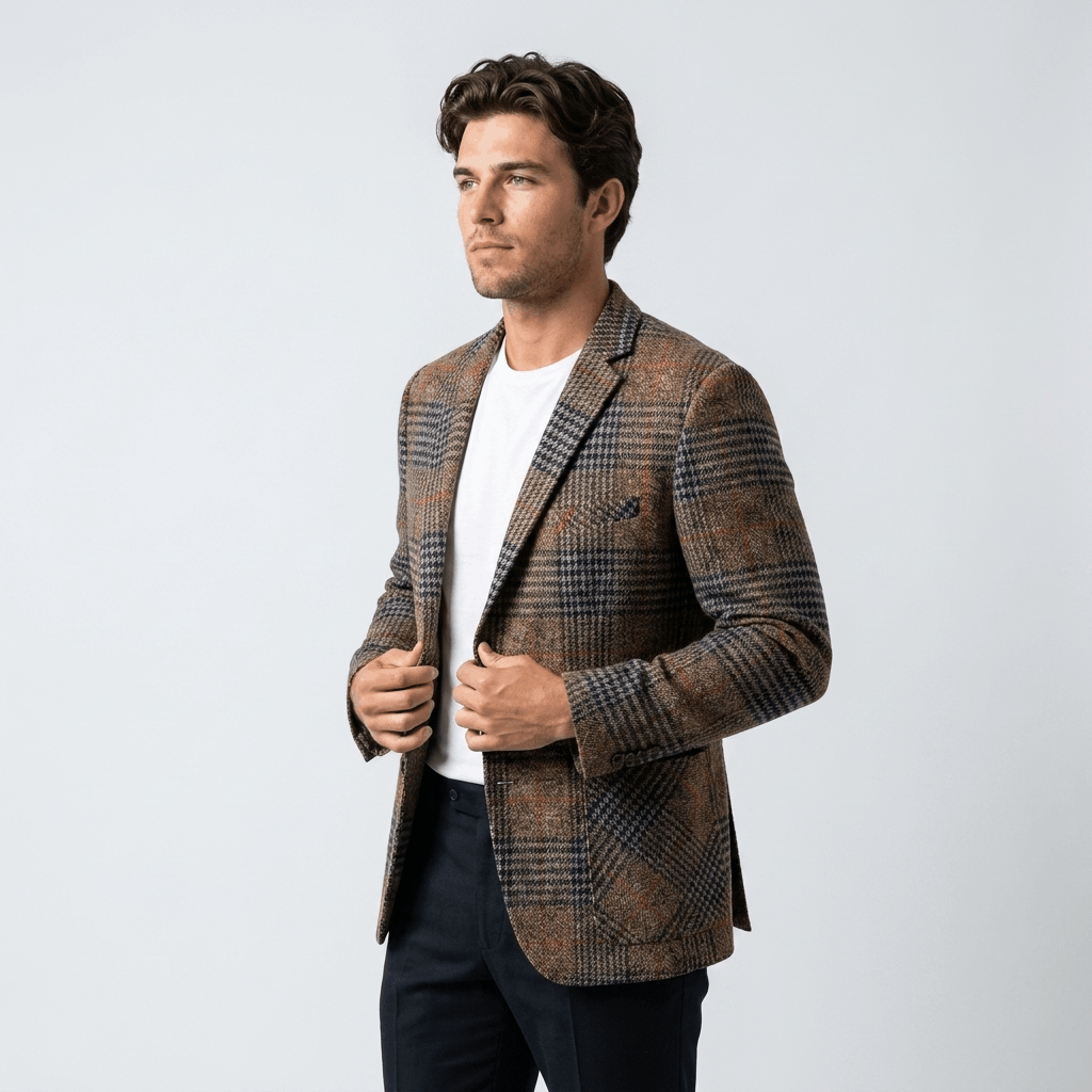 Langston Wool Blend Blazer – Heritage Plaid Tailored Sport Coat