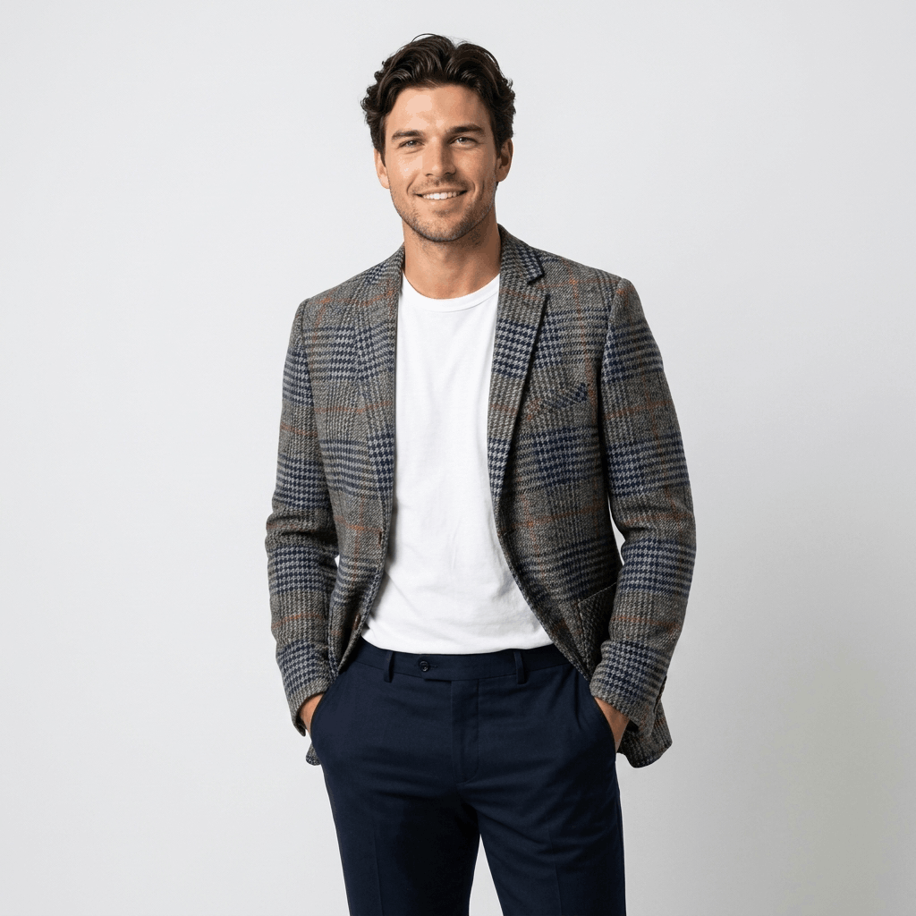 Langston Wool Blend Blazer – Heritage Plaid Tailored Sport Coat