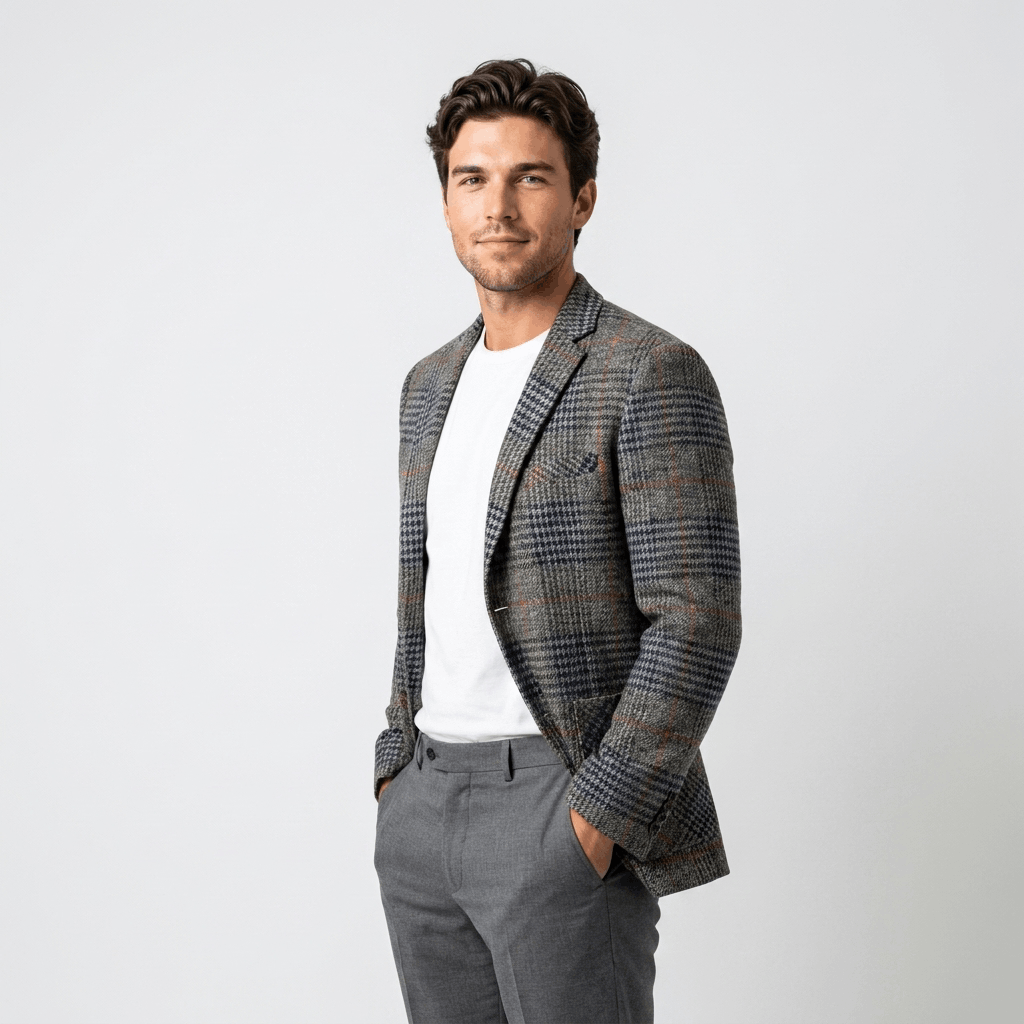 Langston Wool Blend Blazer – Heritage Plaid Tailored Sport Coat