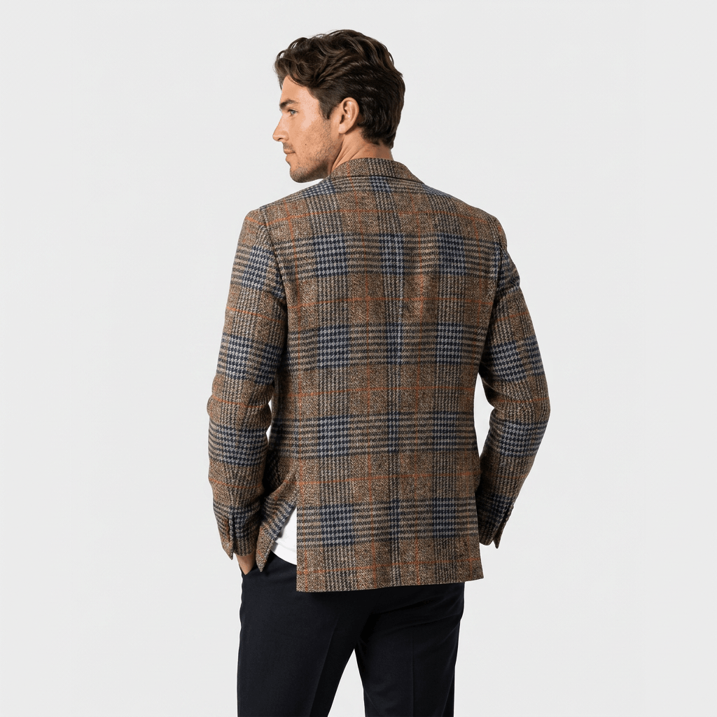 Langston Wool Blend Blazer – Heritage Plaid Tailored Sport Coat
