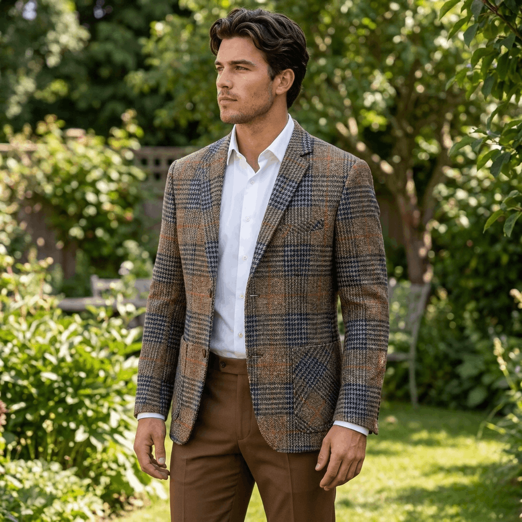 Langston Wool Blend Blazer – Heritage Plaid Tailored Sport Coat