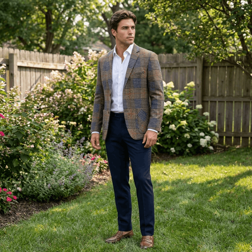 Langston Wool Blend Blazer – Heritage Plaid Tailored Sport Coat