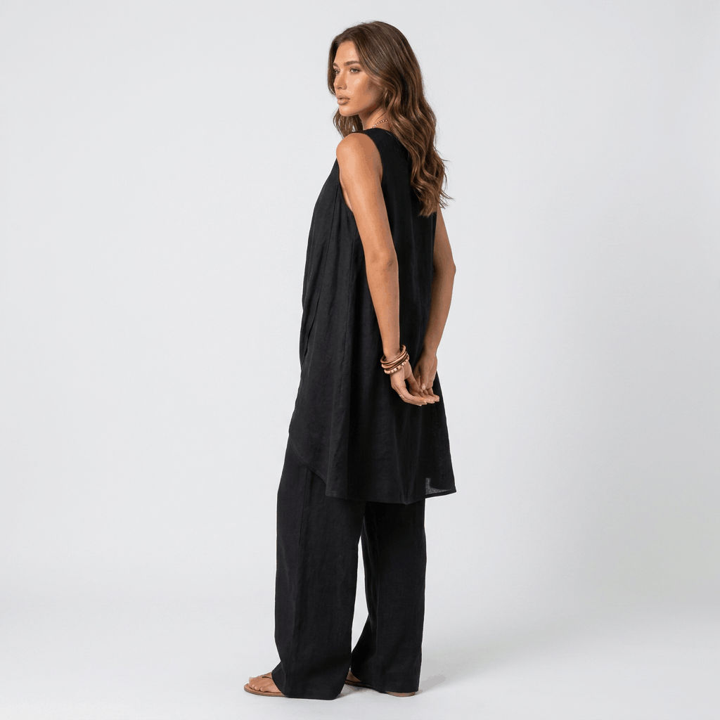 Pauline Cotton Linen Two-Piece Set – Sleeveless Relaxed Summer Outfit