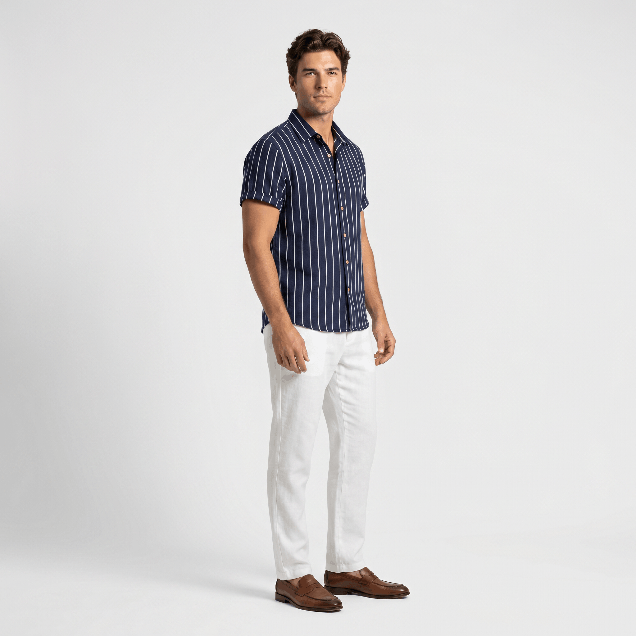 Caspian Resort Two-Piece Set – Striped Drawstring Vacation Outfit