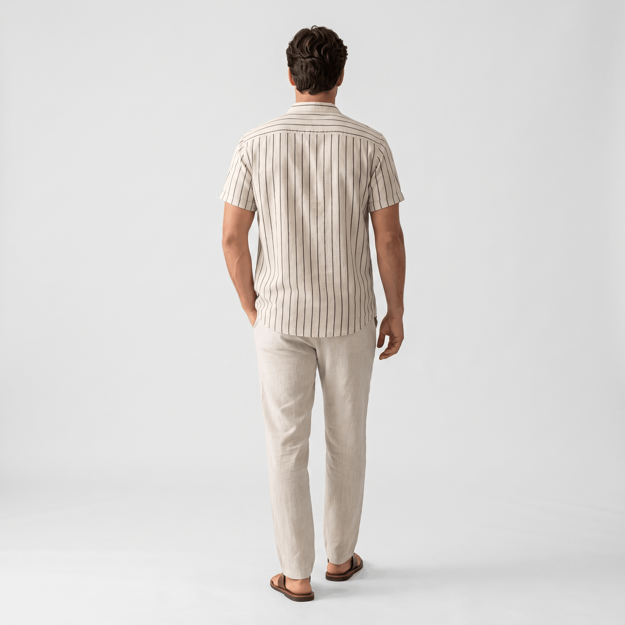 Caspian Resort Two-Piece Set – Striped Drawstring Vacation Outfit