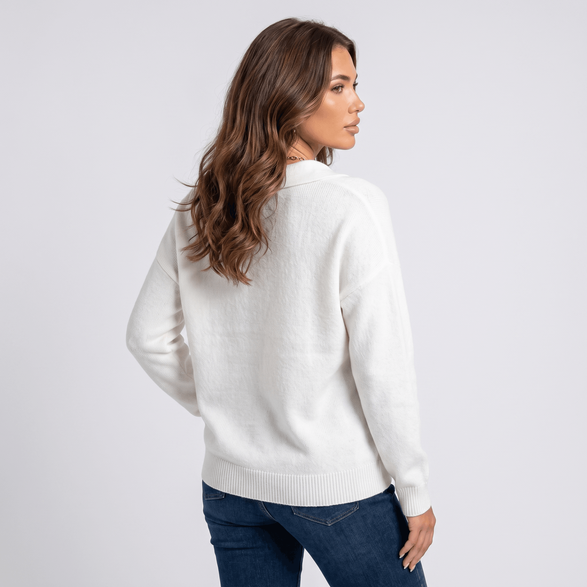 Marianne Knit Sweater – Shawl Collar Relaxed Pullover Top