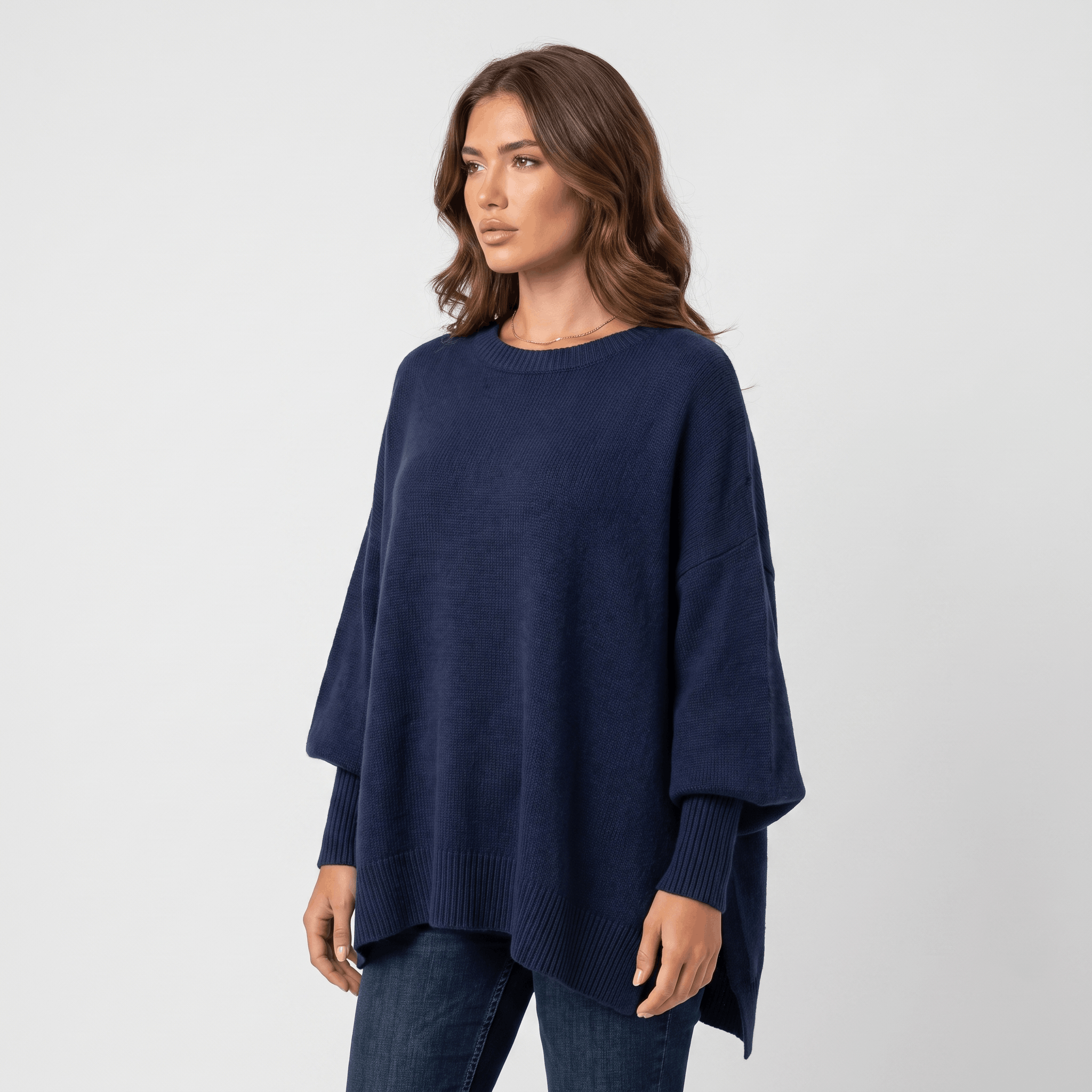 Corrin Oversized Knit Sweater – Ribbed Drop Shoulder Pullover