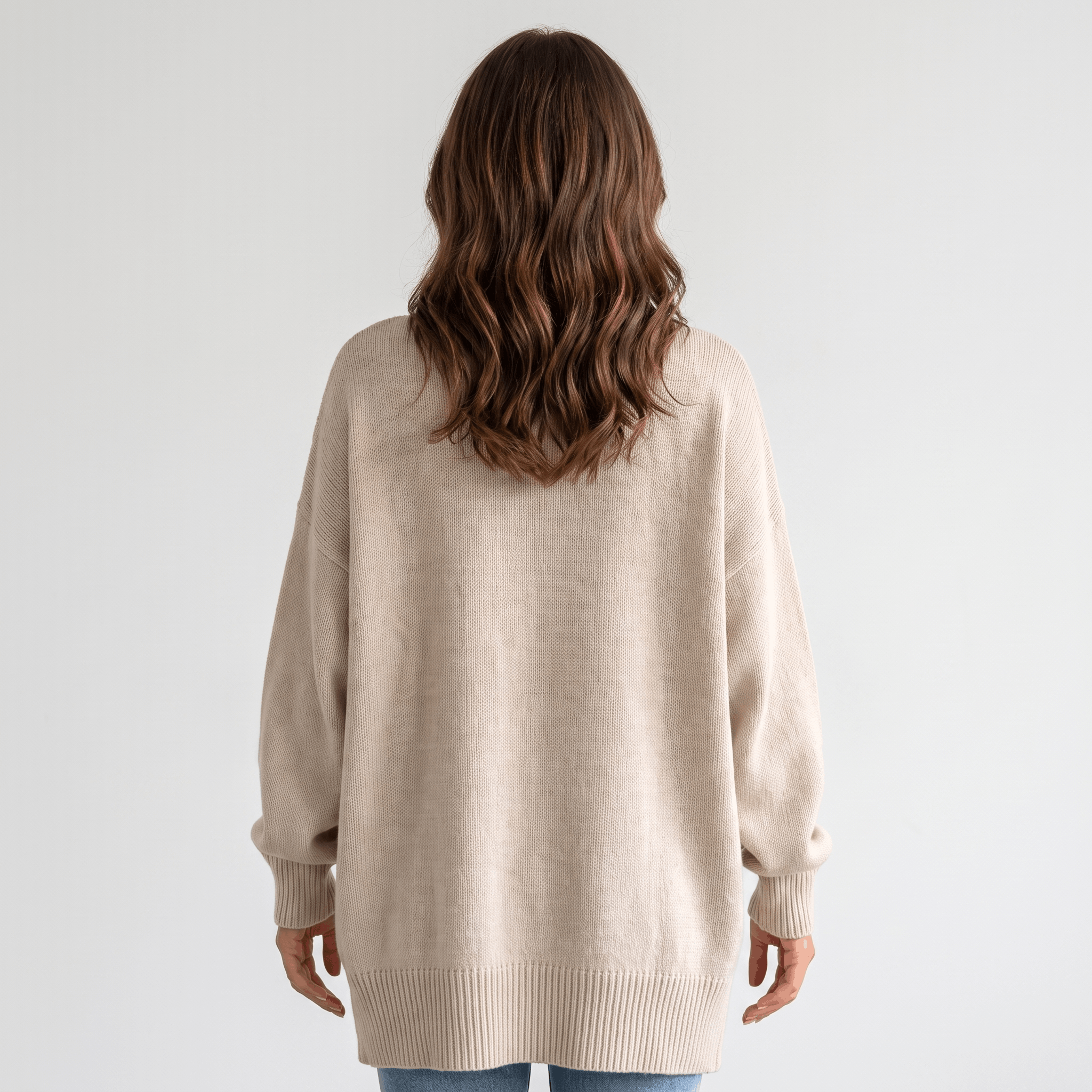Corrin Oversized Knit Sweater – Ribbed Drop Shoulder Pullover