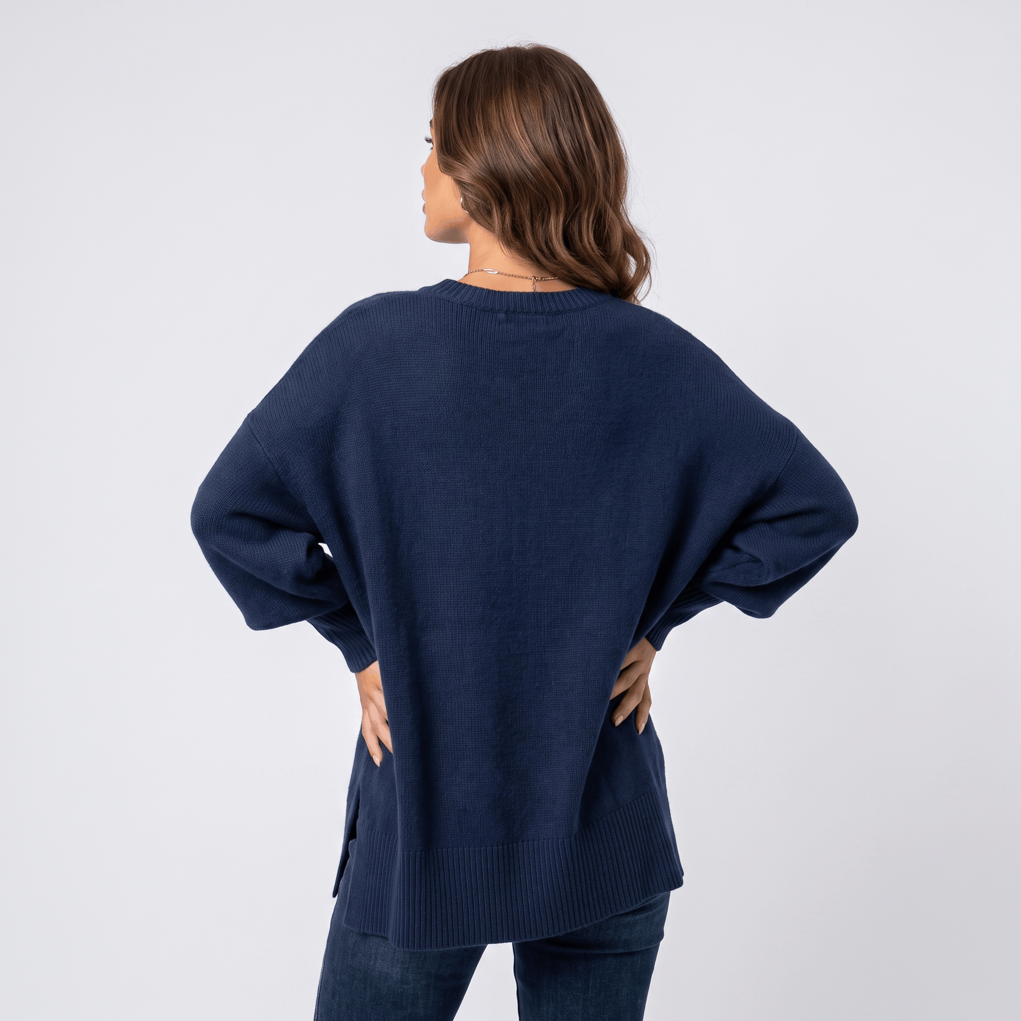Corrin Oversized Knit Sweater – Ribbed Drop Shoulder Pullover