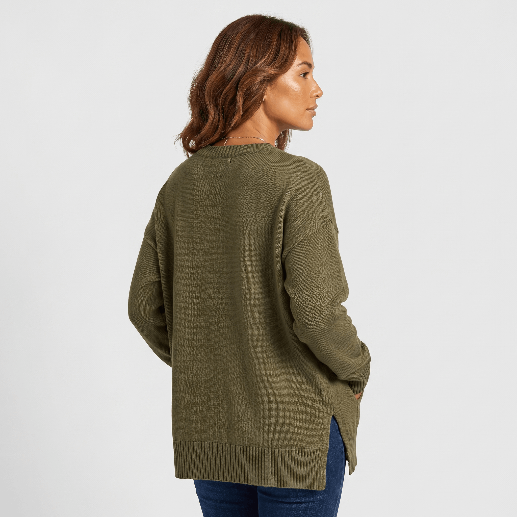 Corrin Oversized Knit Sweater – Ribbed Drop Shoulder Pullover