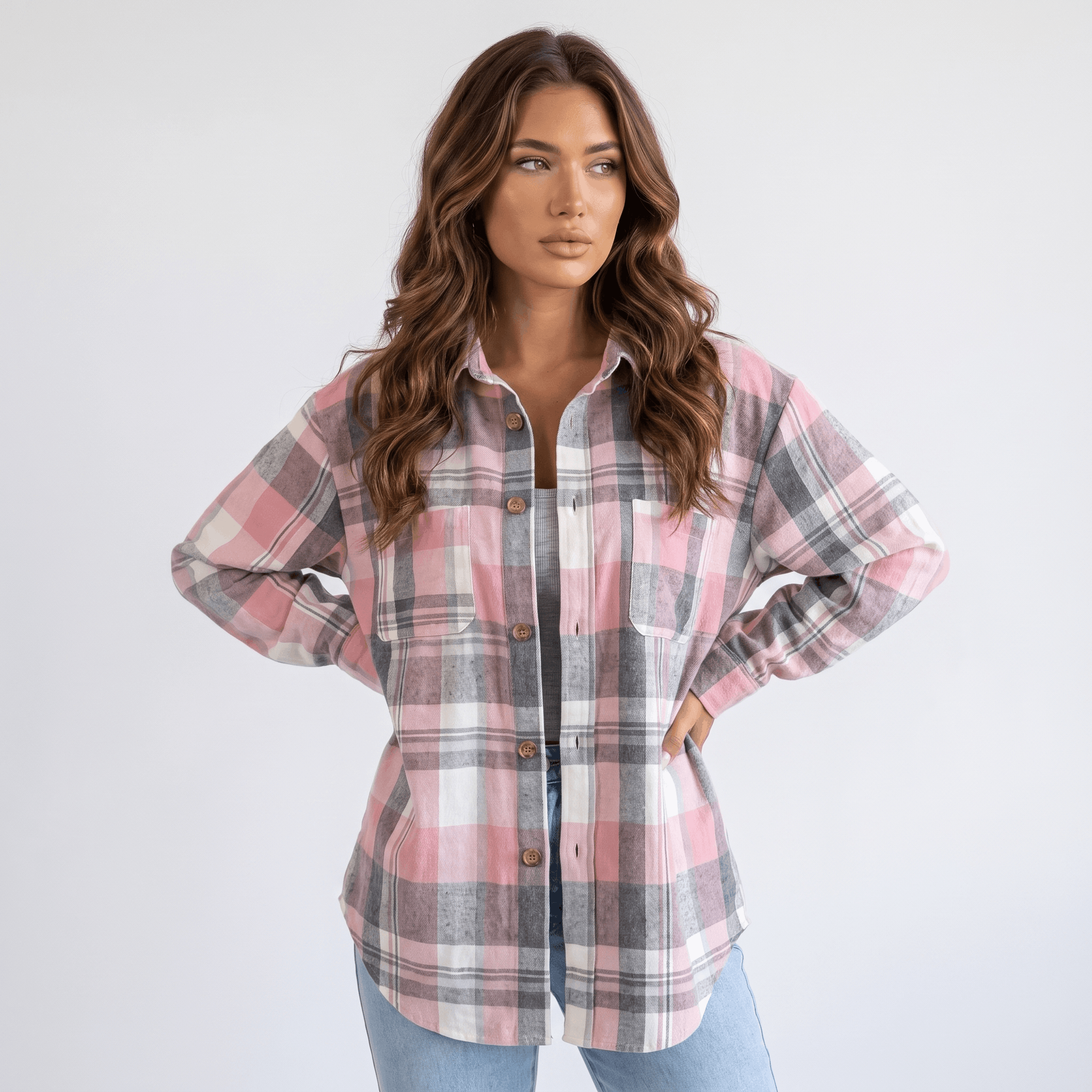 Elodie Plaid Shacket – Women's Brushed Flannel Jacket