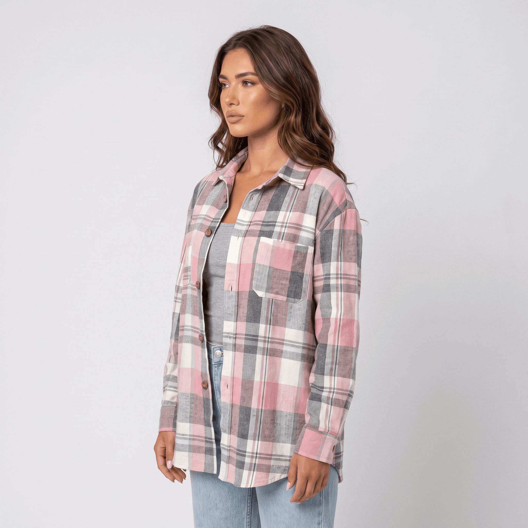 Elodie Plaid Shacket – Women's Brushed Flannel Jacket