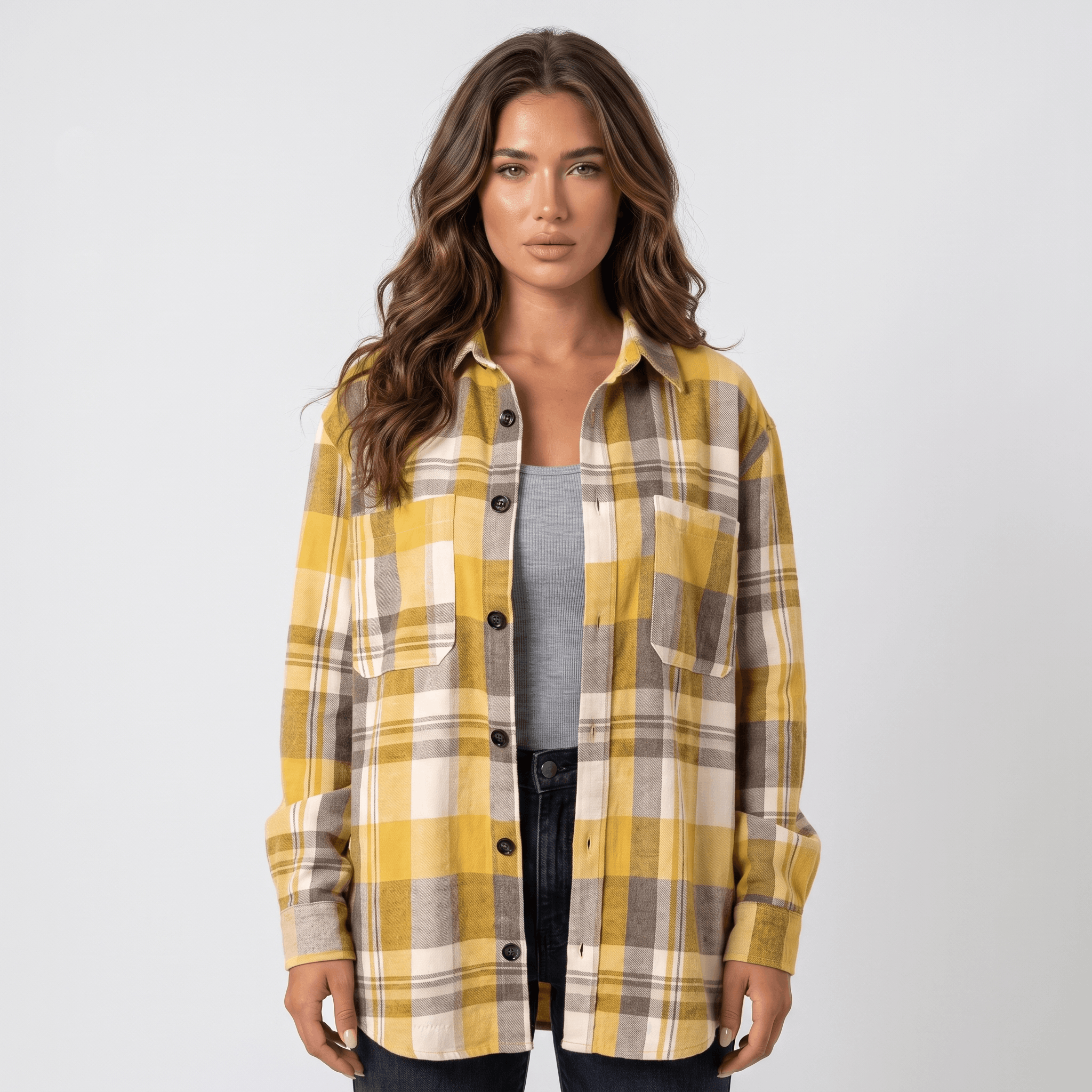 Elodie Plaid Shacket – Women's Brushed Flannel Jacket