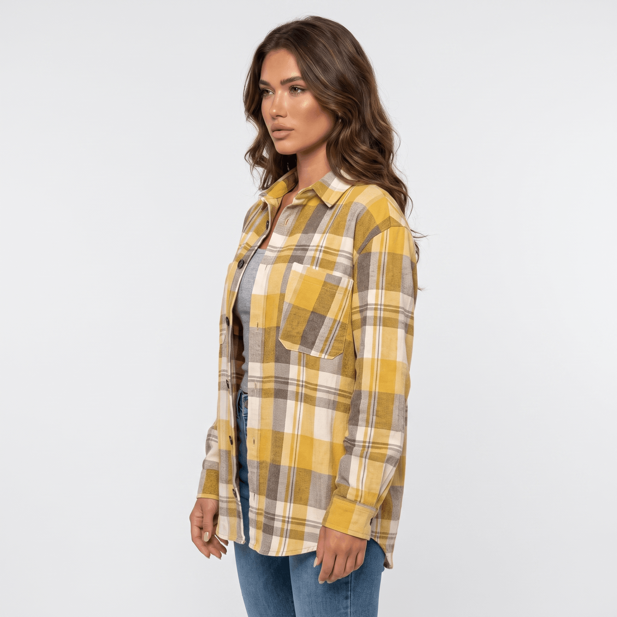 Elodie Plaid Shacket – Women's Brushed Flannel Jacket