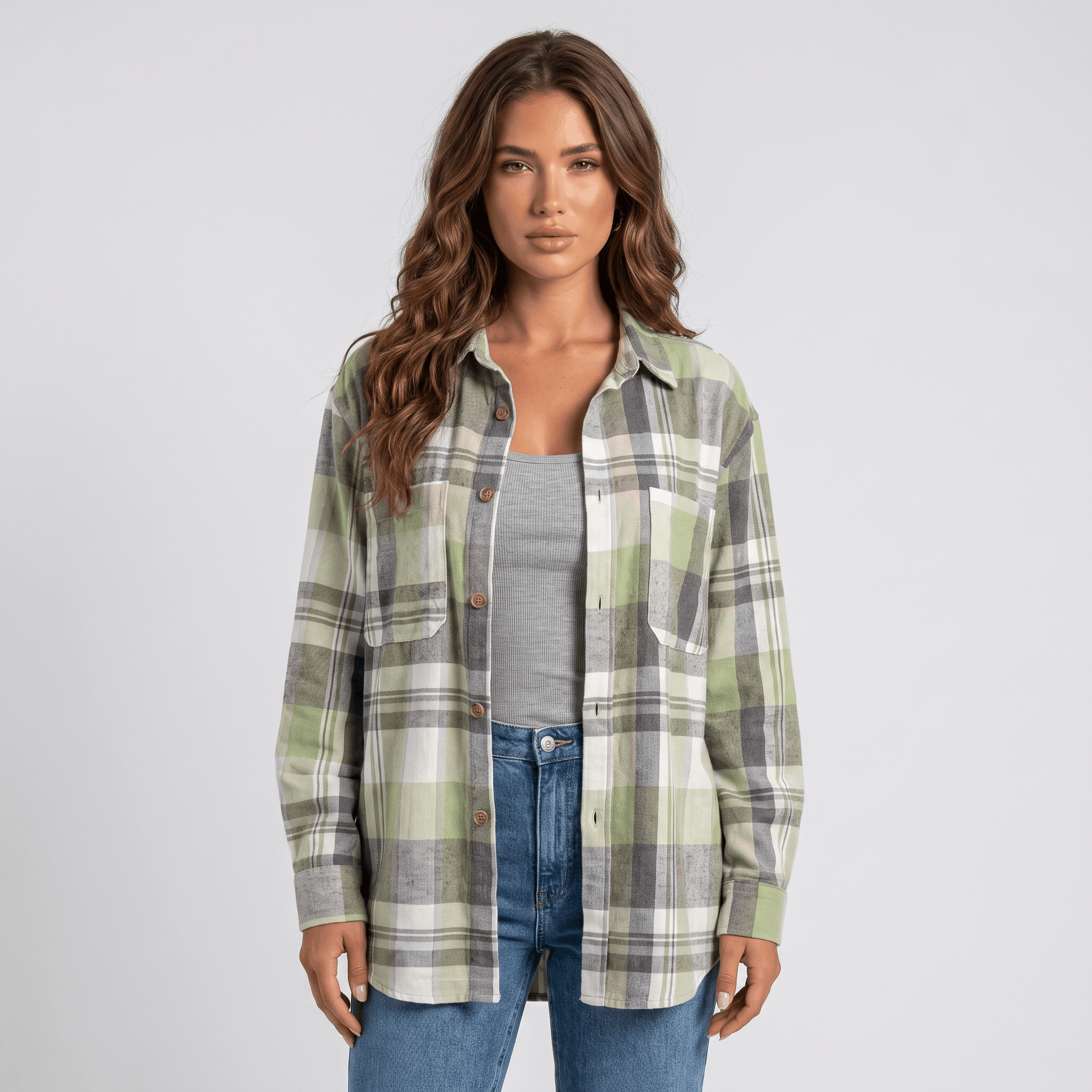 Elodie Plaid Shacket – Women's Brushed Flannel Jacket
