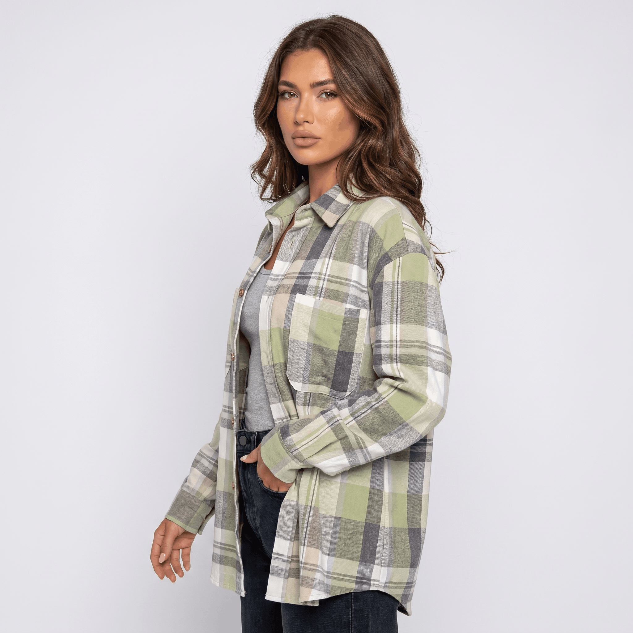 Elodie Plaid Shacket – Women's Brushed Flannel Jacket