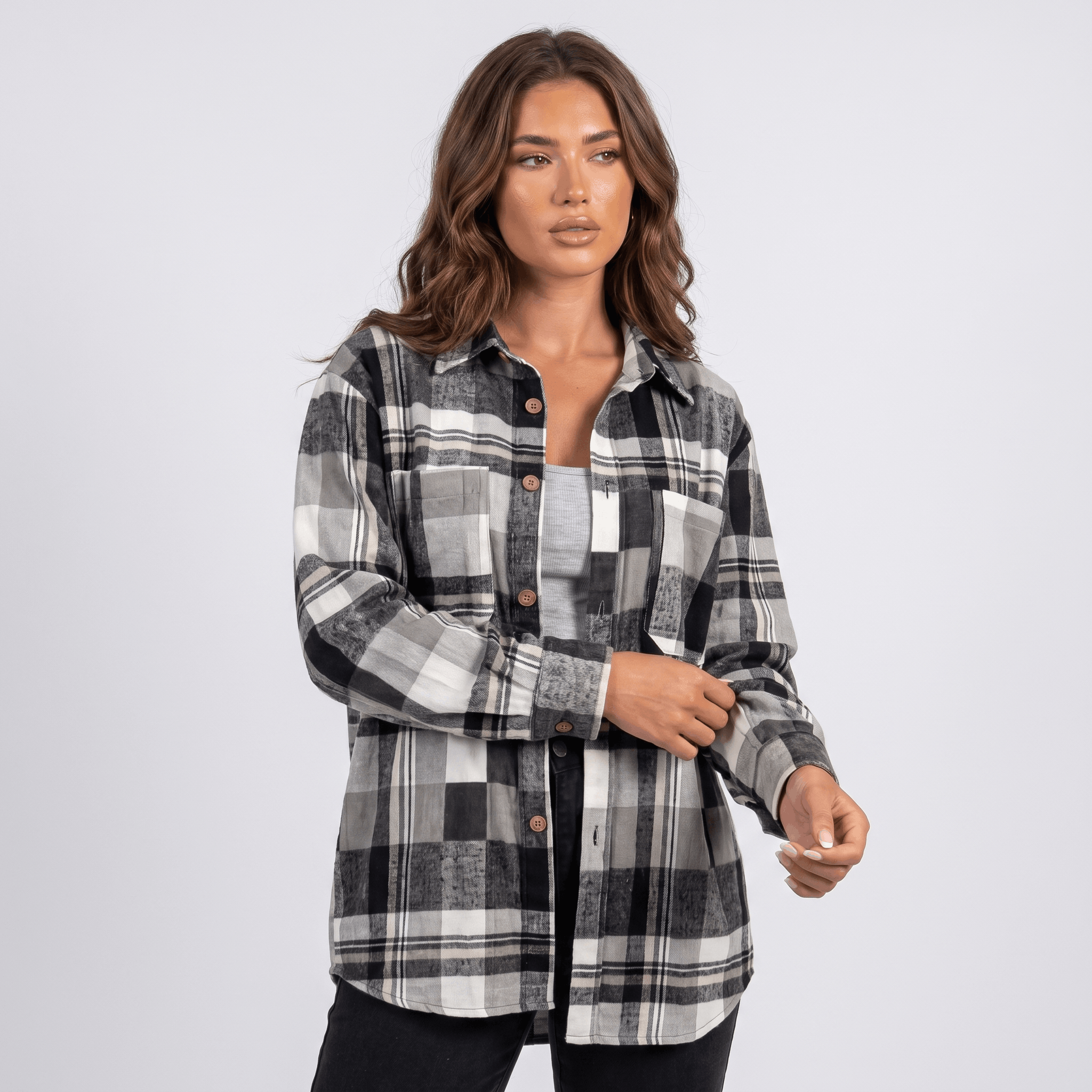 Elodie Plaid Shacket – Women's Brushed Flannel Jacket